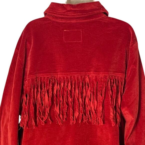 NWT Judy Blue Women's Corduroy Button Down Fringe Shacket in Rust Size 2XL - Picture 13 of 13